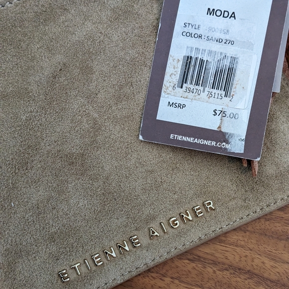 Etienne Aigner Moda Suede Fringe Wristlet Nwt ❤️ - Picture 7 of 9